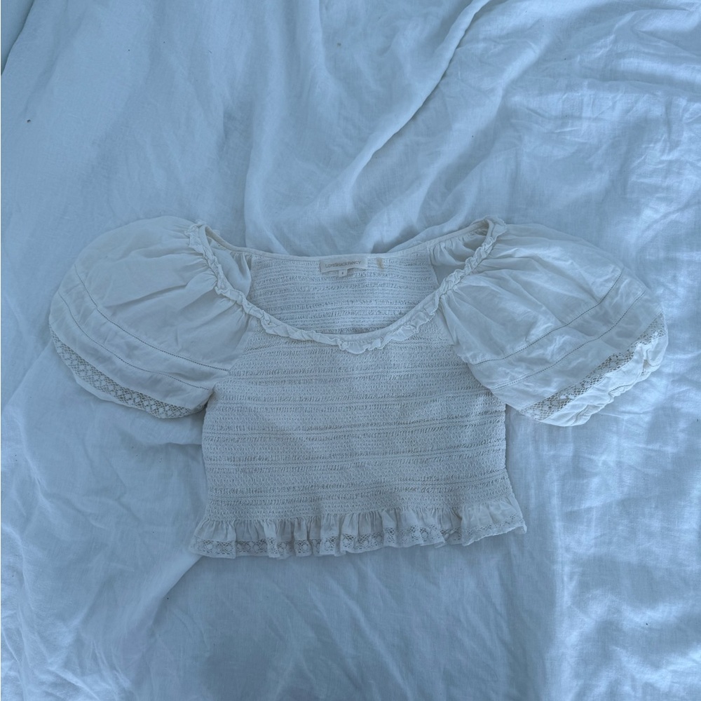 LoveShackFancy Ivory Ruffled Blouse - Picture 5 of 5